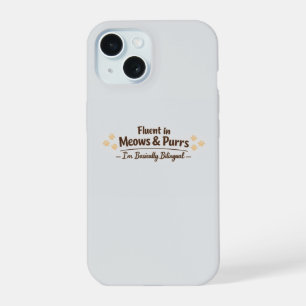 Vloeiend in Miauwen & Spinengeluiden Fun Cat Lover iPhone 15 Case