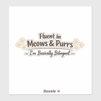 Vloeiend in Miauwen & Spinnen Grappig Cadeau voor Sticker