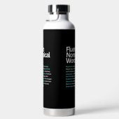 Vloeiend in onzinnige woorden, sarcastisch waterfles (Rechts)