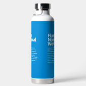 Vloeiend in onzinnige woorden, sarcastisch waterfles (Rechts)