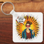 Vloeiend in sass en sarcasme sleutelhanger (Voorkant)