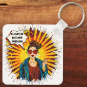 Vloeiend in sass en sarcasme sleutelhanger (Achterkant)