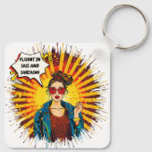 Vloeiend in sass en sarcasme sleutelhanger (Achterkant)