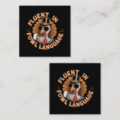 Vloeiend in Vogeltaal Grappig Ontwerp voor Kip Vierkante Visitekaartje (Voorkant / Achterkant)