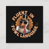 Vloeiend in Vogeltaal Grappig Ontwerp voor Kip Vierkante Visitekaartje (Achterkant)