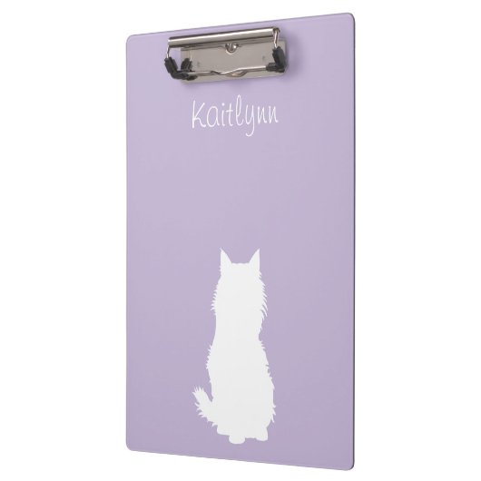 Vloeiend Kat en poten op Paars Klembord (Links)