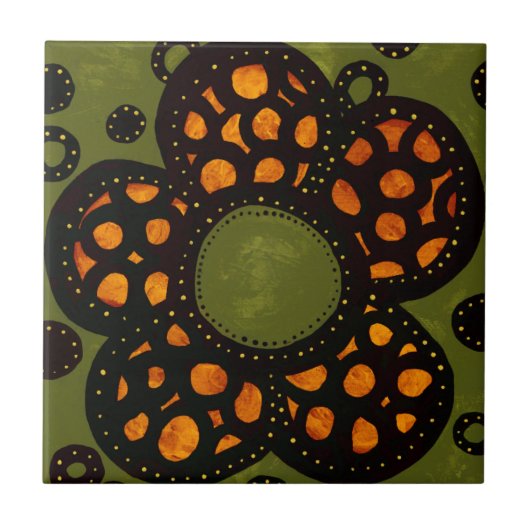 Vloeiend keramisch tapijtbestand tegeltje (Voorkant)