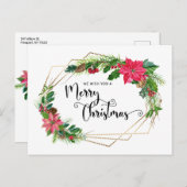 Vloeiend kerstscript, met gouden Lijst Feestdagenkaart (Voorkant / Achterkant)