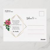 Vloeiend kerstscript, met gouden Lijst Folie Feestdagen Briefkaart (Achterkant)