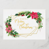 Vloeiend kerstscript, met gouden Lijst Folie Feestdagenkaart (Voorkant)