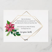 Vloeiend kerstscript, met gouden Lijst Folie Feestdagenkaart (Achterkant)