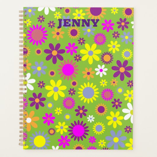 Vloeiend kleurrijk Floral Weekelijks Maandelijks P Planner (Voorkant)