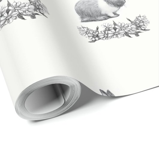 Vloeiend konijn cadeaupapier (Rol Hoek)