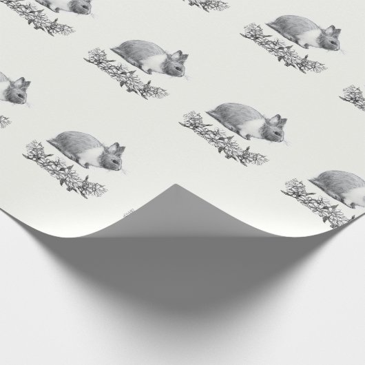 Vloeiend konijn cadeaupapier (Hoek)