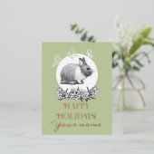 Vloeiend konijn folie feestdagen briefkaart (Staand Voorkant)