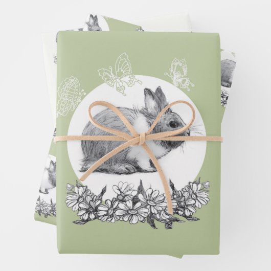 Vloeiend konijn inpakpapier vel (In situ)