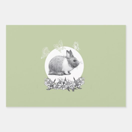 Vloeiend konijn inpakpapier vel (Voorkant)