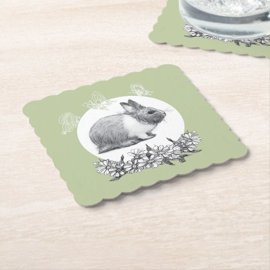 Vloeiend konijn kartonnen onderzetters (Gebogen)