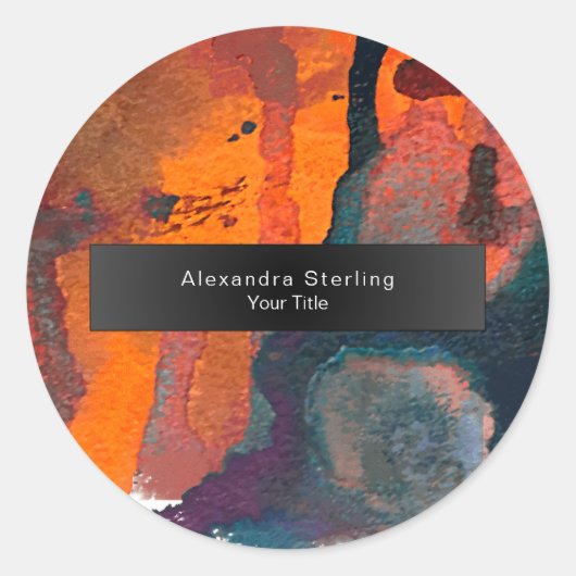 Vloeiend Licht | Abstracte Aquarel Ronde Sticker (Voorkant)