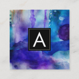 Vloeiend Licht | Abstracte Aquarel Vierkante Visitekaartje