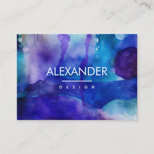 Vloeiend Licht | Abstracte Aquarel Visitekaartje (Voorkant)
