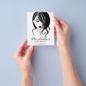 Vloeiend meisje met golvend haar Makeup-pictogram Flyer (Hand)