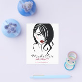 Vloeiend meisje met golvend haar Makeup-pictogram Flyer (Enkel)