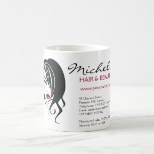 Vloeiend meisje met golvend haar Makeup-pictogram Koffiemok