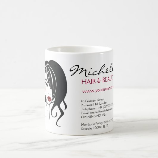 Vloeiend meisje met golvend haar Makeup-pictogram Koffiemok (Center)