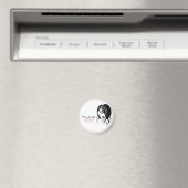 Vloeiend meisje met golvend haar Makeup-pictogram Magneet (Insitu (Vaatwasser))