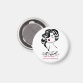 Vloeiend meisje met golvend haar Makeup-pictogram Magneet (Voorkant / Achterkant)