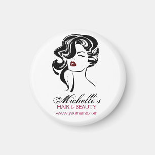 Vloeiend meisje met golvend haar Makeup-pictogram Magneet