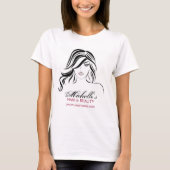 Vloeiend meisje met golvend haar Makeup-pictogram T-shirt (Voorkant)
