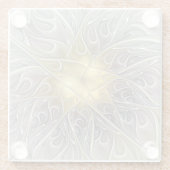 Vloeiend met goudmatige Abstracte fractale bloem Glazen Onderzetter (Achterkant)