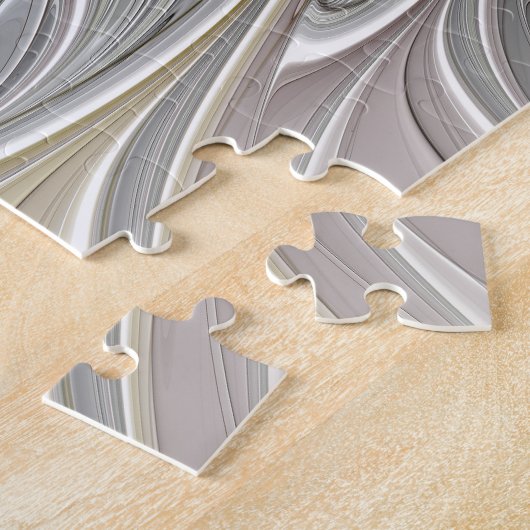 Vloeiend met goudmatige Abstracte fractale bloem Legpuzzel (Zijkant)