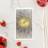 Vloeiend met goudmatige Abstracte fractale bloem Servet (Insitu)