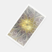 Vloeiend met goudmatige Abstracte fractale bloem Servet (Hoek)