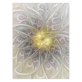 Vloeiend met goudmatige Abstracte fractale bloem Tafelkleed (Voorkant)