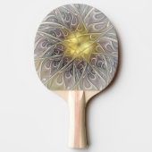Vloeiend met goudmatige Abstracte fractale bloem Tafeltennisbatje (Achterkant)