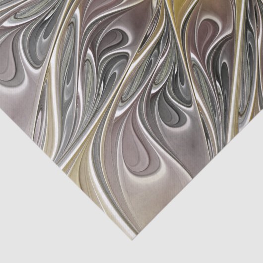 Vloeiend met goudmatige Abstracte fractale bloem Tissuepapier (Detail)