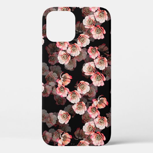 Vloeiend naadloos patroonvlek op zwarte pony Case-Mate iPhone case (Achterkant)