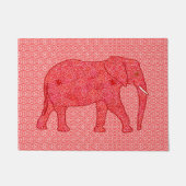 Vloeiend olifant, diep rood en koraal deurmat (Voorkant)