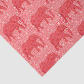 Vloeiend olifant, diep rood en koraal tissuepapier (Detail)