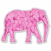 Vloeiend olifant, Fuchsia en Pastel Roze Sticker (Voorkant)