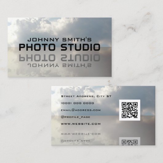 Vloeiend oppervlaktespiegeleffect visitekaartje (Voorkant / Achterkant)