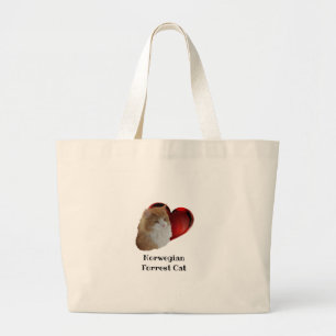 Vloeiend Oranje Noors borstkat Grote Tote Bag