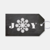 Vloeiend Ornament Joy kerstfeestdag Label Cadeaulabel (Voorkant (Horizontaal))