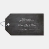 Vloeiend Ornament Joy kerstfeestdag Label Cadeaulabel (Achterkant Horizontaal)