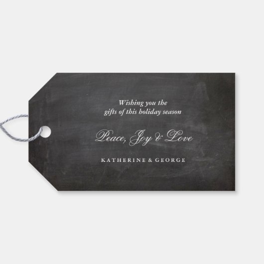 Vloeiend Ornament Joy kerstfeestdag Label Cadeaulabel (Achterkant Horizontaal)