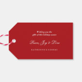 Vloeiend Ornament Joy kerstfeestdag Label Cadeaulabel (Achterkant Horizontaal)